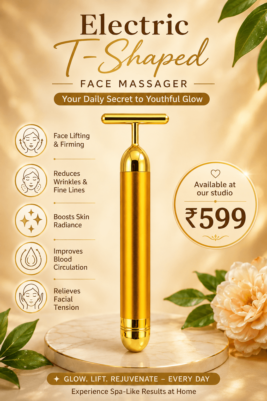 Electric T-Shaped Face Massager